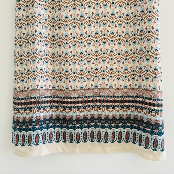 Lulus Botanical Beauty Beige Print Shift Dress Short Sleeves Mini Dress - Picture 6 of 16